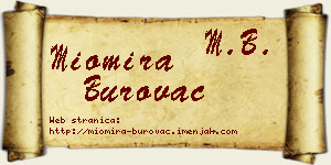 Miomira Burovac vizit kartica
